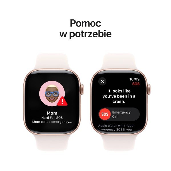 Смарт-годинник Apple Watch Series 10 з GPS, 42-мм алюмінієвий спортивний ремінець із рожевого золота ніжно-рожевого кольору M/L