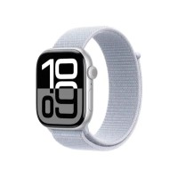 Корпус Apple Watch Series 10 GPS + Cellular, 46 мм, сріблястий алюміній, спортивний ремінець блакитного кольору