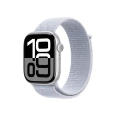 Корпус Apple Watch Series 10 GPS + Cellular, 46 мм, сріблястий алюміній, спортивний ремінець блакитного кольору