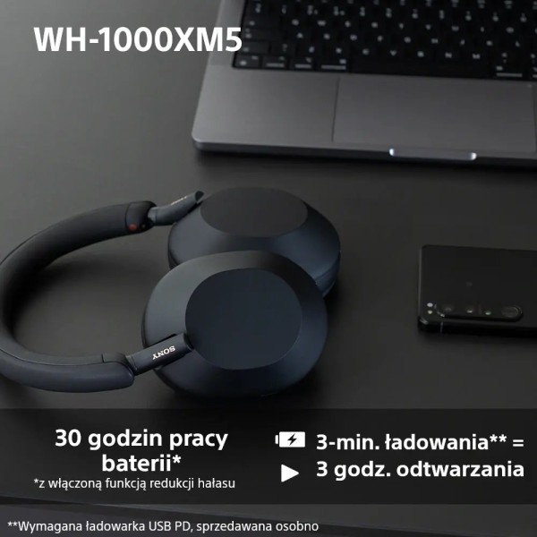 Бездротові навушники Sony WH-1000XM5 ANC Bluetooth 5.2 blue